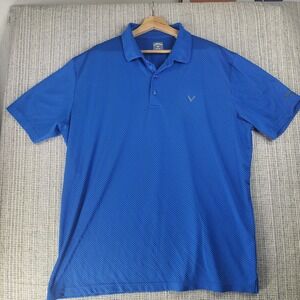 Callaway Polo Shirt Mens‎ 2XL Blue Opti-Dri Golf Performance Lightweight